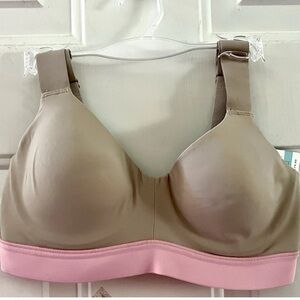 Natori Dynamic Convertible Contour underwire Sports Bra Rose Beige Pink 32C NWT